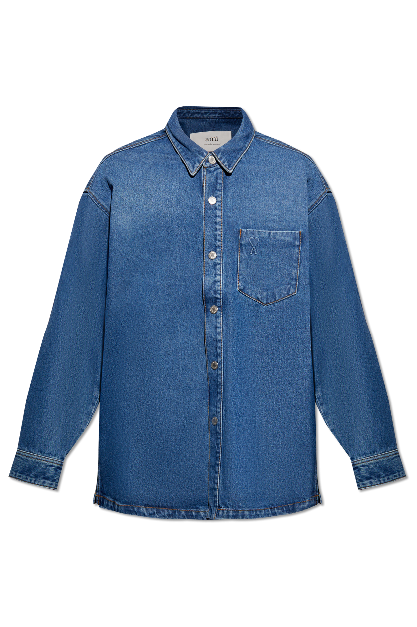 Ami Alexandre Mattiussi Denim shirt with logo | Men's Clothing